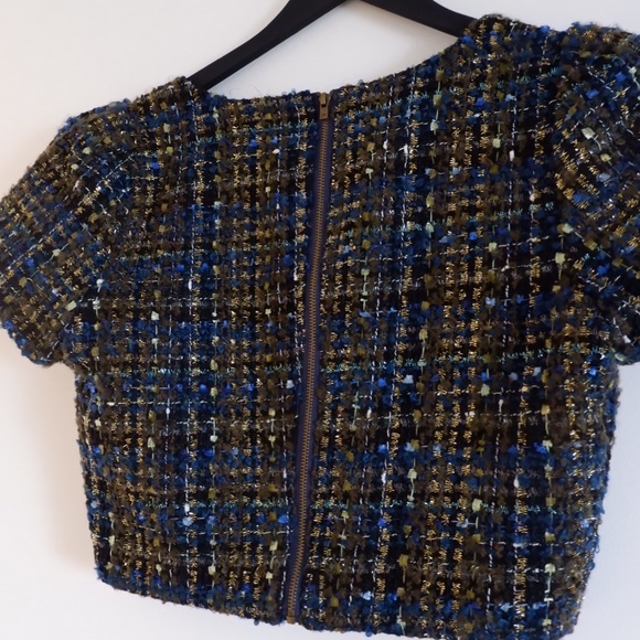 SOLD- ADELYN RAE Lauren Tweed Crop Top - Picture 6 of 8